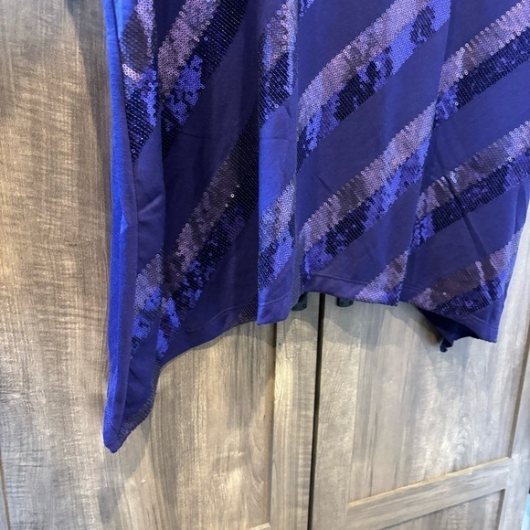 NWT Liz and Me Catherines 2X Tunic Jersey Knit Top Purple Sequin - Picture 7 of 9